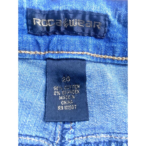 NWT Women's ROCAWEAR Roca Wear Med Wash Embroidered Denim Jeans -Plus Size 20W - Picture 7 of 16